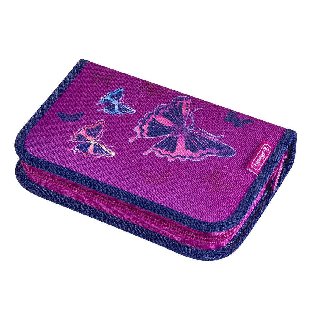 DOUBLE PENCIL CASE 23 PCS. RAINBOW BUTTERFLY