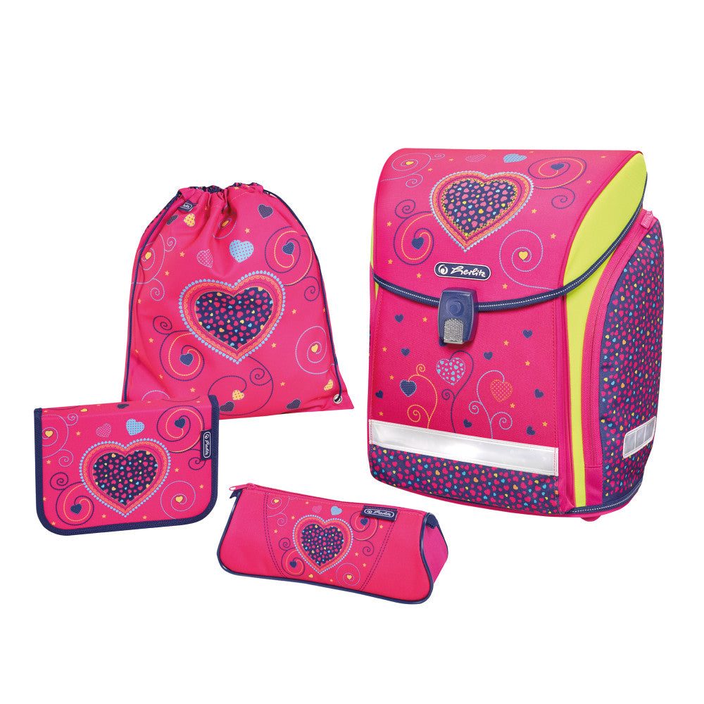 SCHOOLBAG MIDI PLUS PINK HEARTS