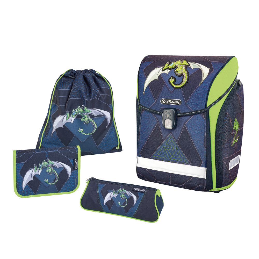 SCHOOLBAG MIDI PLUS GREEN ROBO DRAGON