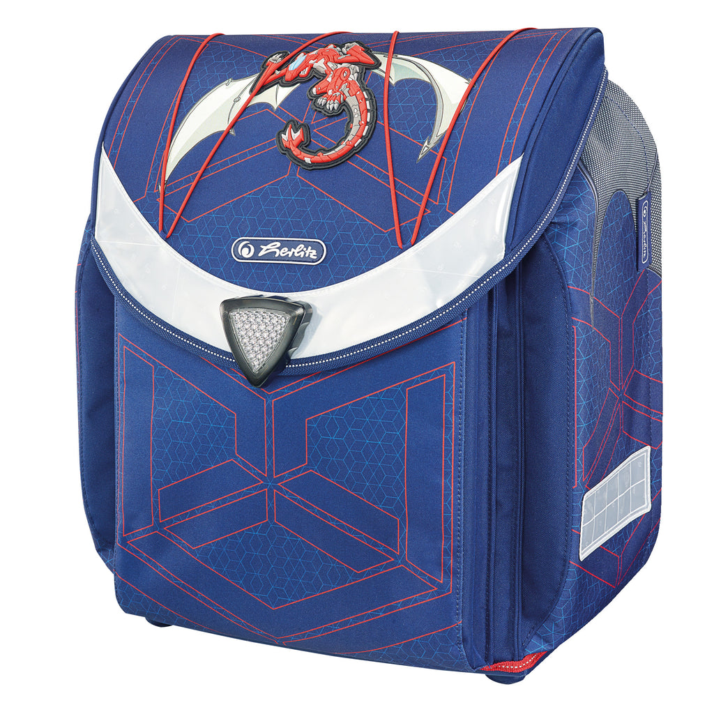 SCHOOLBAG FLEXI PLUS RED ROBO DRAGON