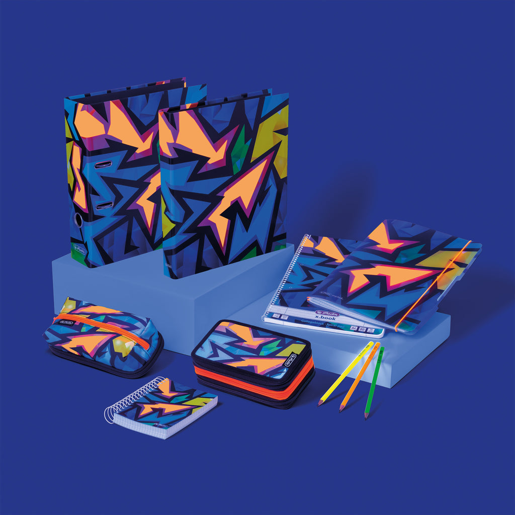 NOTEBOOK FLEX PP A4 2X40RUL.+SQU. NEON ART MY.BOOK